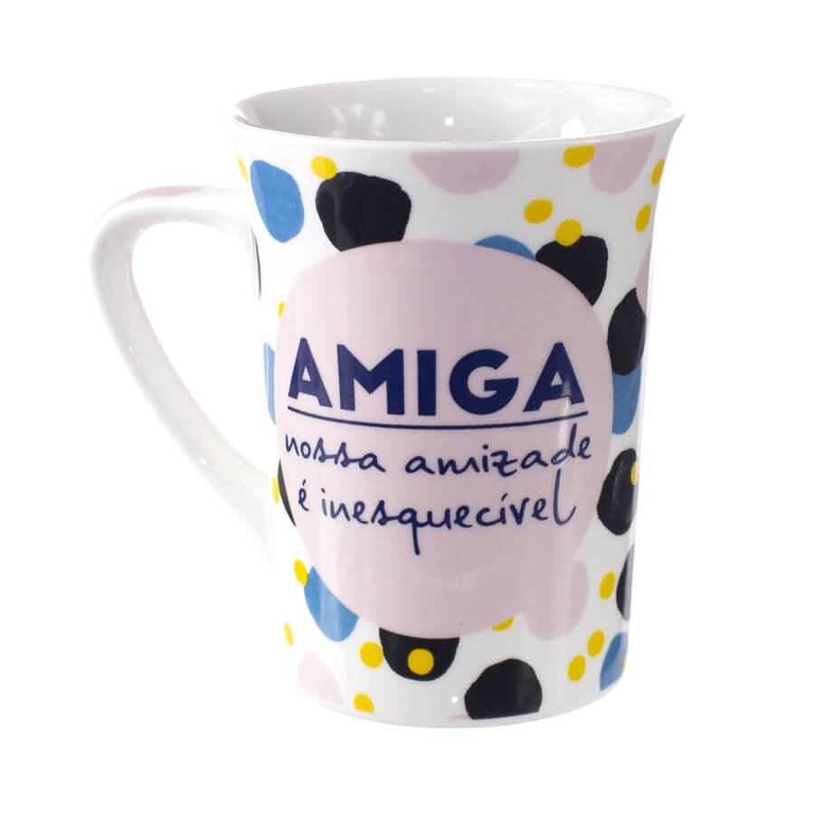 Caneca De Porcelana Branca Atacado Sp Caneca Porcelana Amigas 340ml Cb Atacado