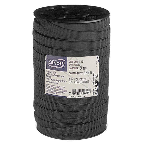 Elástico Chato Jaragua T 10 Preto